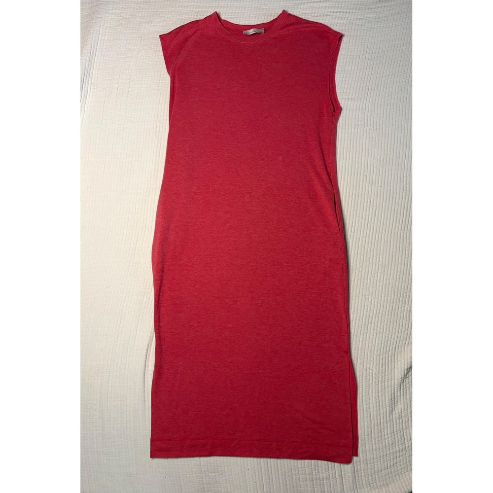 Zenana Red Sleeveless Crew Neck Midi Dress SIze M